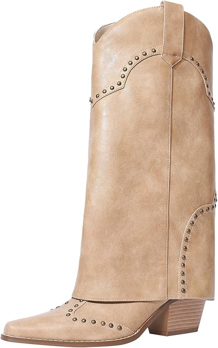 RONILURN Chunky Cowboy / Cowgirl Studded Boot