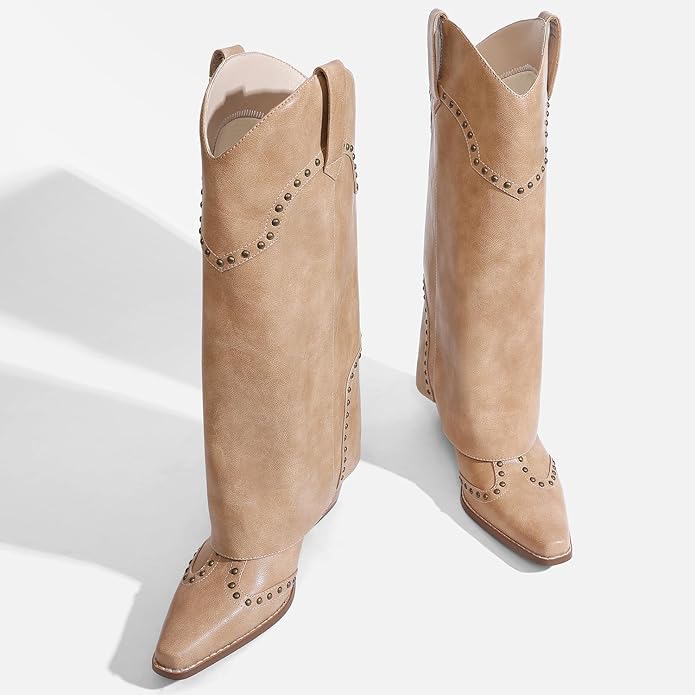 RONILURN Chunky Cowboy / Cowgirl Studded Boot
