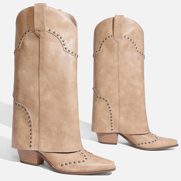 RONILURN Chunky Cowboy / Cowgirl Studded Boot